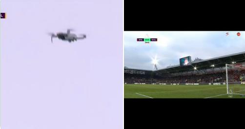 Dron mbi stadium, ndalet ndeshja në Premier